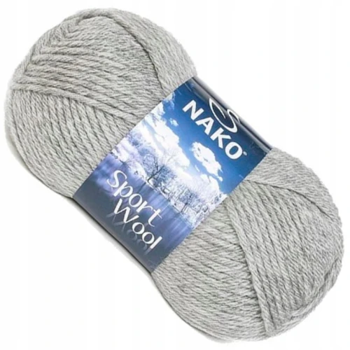 Włóczka NAKO Sport Wool Akryl Wełna 100g SZARY 195