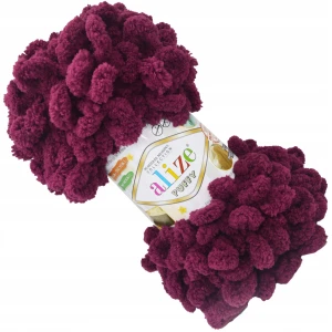 Włóczka Alize Puffy 100g gruba miękka WIŚNIOWA 108