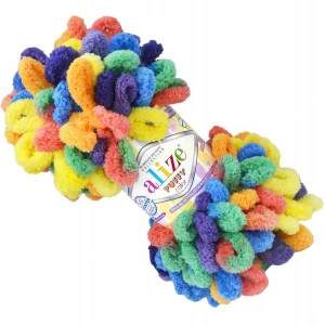 Włóczka Alize Puffy COLOR 100g miękka duże pętelki WIELOKOLOROWA 6511