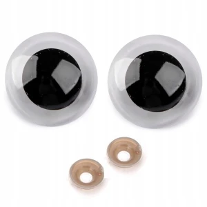 Oczy do maskotek 12mm zaciskowe białe