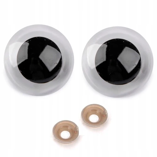 Oczy do maskotek 12mm zaciskowe białe