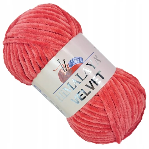 Włóczka pluszowa HIMALAYA VELVET 100g KORALOWA 90012