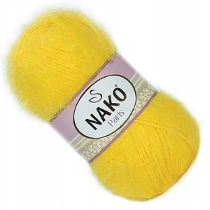 Włóczka Nako Paris włochata miękka 100g/245m ŻÓŁTA 11872