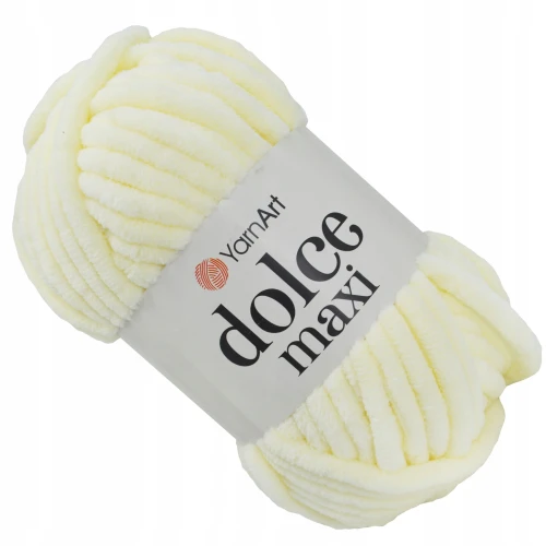 Włóczka YarnArt DOLCE MAXI pluszowa gruba 200g/70m ECRU 745