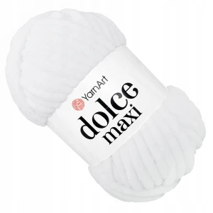 Włóczka YarnArt DOLCE MAXI pluszowa gruba 200g/70m BIAŁA 741