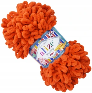 Włóczka Alize PUFFY FINE małe pętelki POMARAŃCZOWA 06
