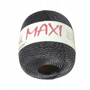 Kordonek MAXI Metallic bawełna 100g 565m CZARNO-SREBRNY 1999