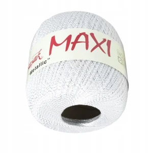 Kordonek MAXI Metallic bawełna 100g 565m JASNY SREBRNY 1003