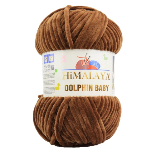 Włóczka Himalaya Dolphin Baby pluszowa szenilowa 100g 80366 BRĄZOWA