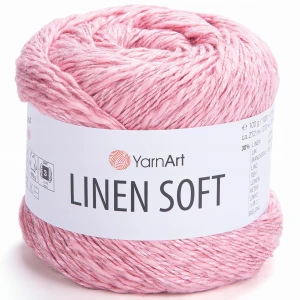 Włóczka YarnArt Linen Soft 100g len wiskoza bawełna 7322 RÓŻOWA