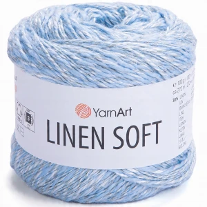 Włóczka YarnArt Linen Soft 100g len wiskoza bawełna 7319 BŁĘKITNA