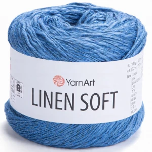 Włóczka YarnArt Linen Soft 100g len wiskoza bawełna 7318 NIEBIESKA