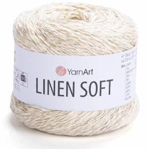 Włóczka YarnArt Linen Soft 100g len wiskoza bawełna 7302 SŁOMKOWA
