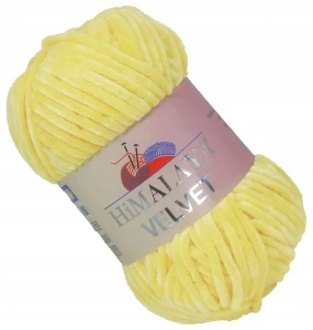 Włóczka pluszowa HIMALAYA VELVET 100g JASNA ŻÓŁTA 90002