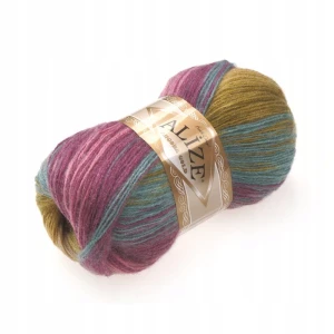 Włóczka Alize Angora Gold Batik z wełną 100g/550m 4341 TĘCZOWA