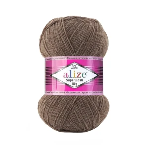Włóczka skarpetkowa Alize Superwash 100 wełna 240 BRĄZOWA
