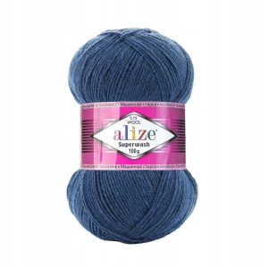Włóczka skarpetkowa Alize Superwash 100 wełna 846 GRANATOWA