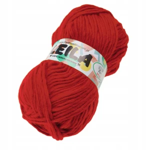 Włóczka LEILA gruba 100% wełna merino 223 CZERWONA