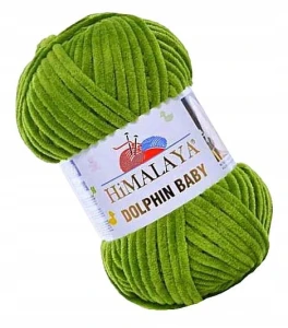 Włóczka Himalaya Dolphin Baby pluszowa szenilowa 100g 80371 ZIELONA