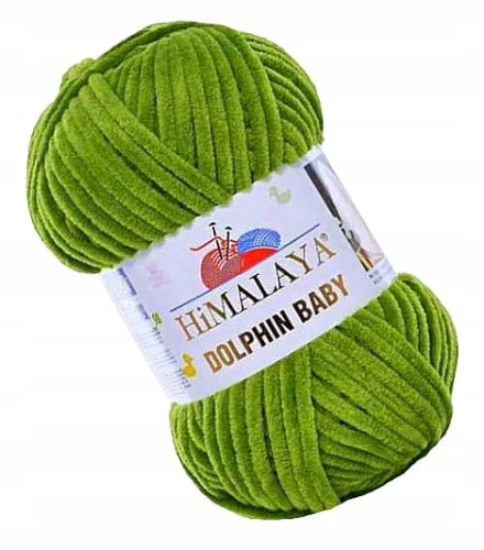 Włóczka Himalaya Dolphin Baby pluszowa szenilowa 100g 80371 ZIELONA