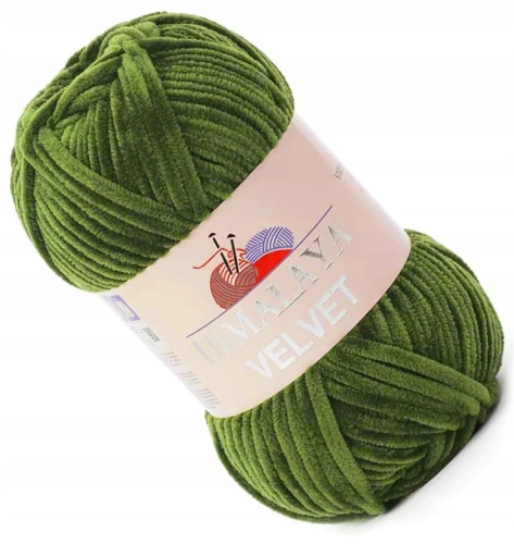 Włóczka Himalaya Velvet 100g welwetowa pluszowa welurowa ZIELONA 90084
