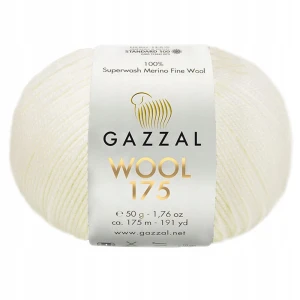 Włóczka GAZZAL WOOL 175 100% wełna Merino 50g/175m 339 KREMOWA