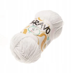 Włóczka Bravo bawełniana 100% bawełna 100g/200m 306 BIAŁA