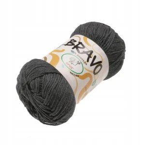 Włóczka Bravo bawełniana 100% bawełna 100g/200m 102 CIEMNY POPIEL