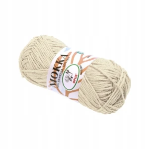 Włóczka Mokka Opus Natura bawełna len 50g/80m 2016 BEŻOWA