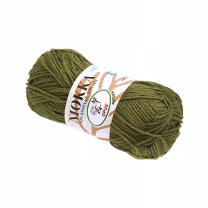 Włóczka Mokka Opus Natura bawełna len 50g/80m 152 ZIELONA