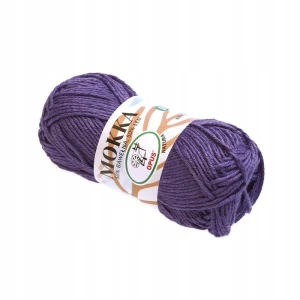 Włóczka Mokka Opus Natura bawełna len 50g/80m 075 FIOLETOWA