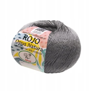 Włóczka ROJO Opus Natura bawełna wiskoza 50g/120m 234 SZARA