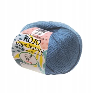 Włóczka ROJO Opus Natura bawełna wiskoza 50g/120m 092 J. NIEBIESKA
