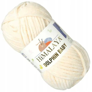 Włóczka Himalaya Dolphin Baby pluszowa szenilowa 100g 80389 KREMOWA