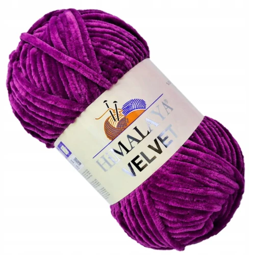 Włóczka pluszowa HIMALAYA VELVET 100g FIOLETOWA 90058
