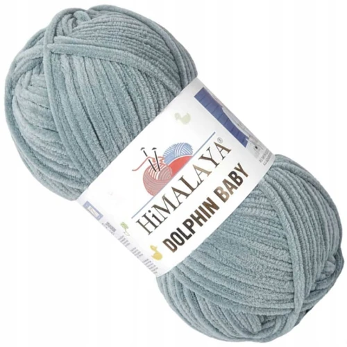 Włóczka Himalaya Dolphin Baby pluszowa szenilowa 100g 80380 SZARA