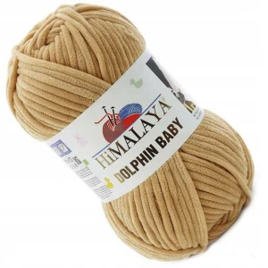 Włóczka Himalaya Dolphin Baby pluszowa szenilowa 100g 80390 KARMELOWA