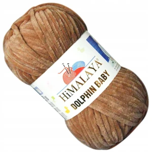 Włóczka Himalaya Dolphin Baby pluszowa szenilowa 100g 80374 BRĄZOWA