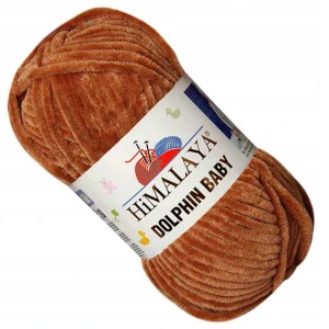 Włóczka Himalaya Dolphin Baby pluszowa szenilowa 100g 80378 BRĄZOWA