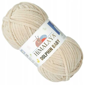 Włóczka Himalaya Dolphin Baby pluszowa szenilowa 100g 80379 BEŻOWA