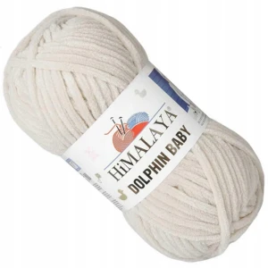 Włóczka Himalaya Dolphin Baby pluszowa szenilowa 100g 80375 KREMOWA