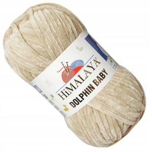 Włóczka Himalaya Dolphin Baby pluszowa szenilowa 100g 80373 BEŻOWA