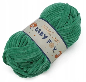 Włóczka Luna Art Baby Fox 100-86 ZIELONA miękka pluszowa do maskotek