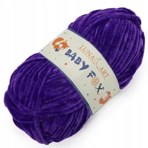 Włóczka Luna Art Baby Fox 100-95 FIOLETOWA miękka pluszowa do maskotek