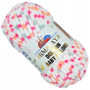 Włóczka HIMALAYA Dolphin Baby COLORS pluszowa 100g RÓŻOWO SZARA 80420