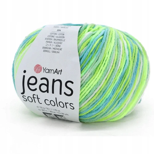Włóczka YarnArt Jeans Soft Colors 50g bawełna akryl ZIELONA 6211