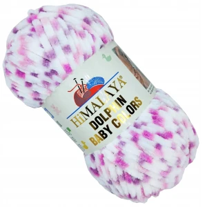 Włóczka HIMALAYA Dolphin Baby COLORS pluszowa BIAŁA WRZOSOWA 100g 80419