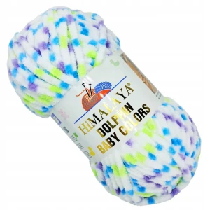 Włóczka HIMALAYA Dolphin Baby COLORS pluszowa WIELOKOLOROWA 100g 80422