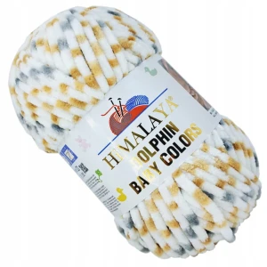 Włóczka HIMALAYA Dolphin Baby COLORS pluszowa BIAŁA RUDA 100g 80416