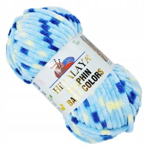 Włóczka HIMALAYA Dolphin Baby COLORS pluszowa 100g NIEBIESKA 80403